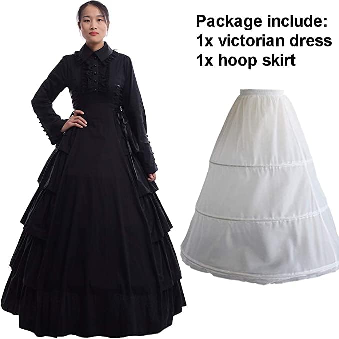 GRACEART Medieval Renaissance Victorian Gothic Ball Gown Dress for Women Vintage Long Cosplay Halloween Retro Cosutume(M) - Image 2