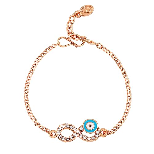 Infinity Evil Eye Bracelet in Gold Plate