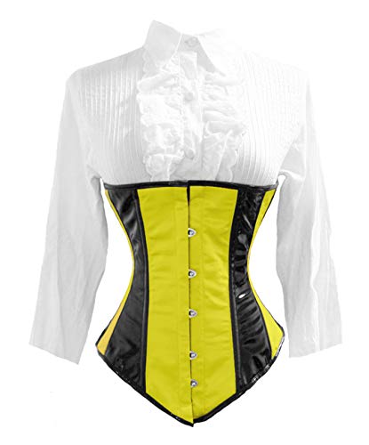 luvsecretlingerie Heavy Duty 26 Double Steel Boned Waist Training PVC & Satin Underbust Tight Shaper Corset #8025