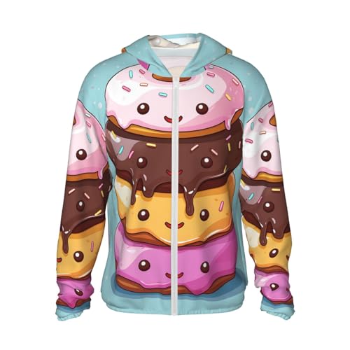Veste à capuche UPF 50+ donuts colorés : la solution anti-UV à manches longues