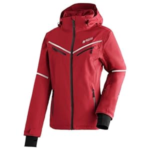 Maier Sports Lunada, Damen Skijacke, Wasserdichte Winterjacke mit 2-Wege-Stretch, mTEX Wetterschutz und mTHERM light für mehr Wärmerückhalt, PFC-frei, Rot, 36