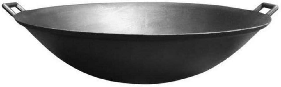 Oevino Iron Woks，Classic Non Stick Wok - Stir Fry Pan Chef Saute Pan Saucepan With Wide Handle,46cm Handmade and durable (Size : 38cm)