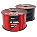 12 Gauge Copper Clad Aluminum Low Voltage Primary Wire 100 ft Red & Black (200 feet Total) for 12V Automotive Trailer Light Car Audio Stereo Harness Wiring (Also in 4 or 6 Color Combo)