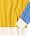 Cable Stitch Women's Colorblock Boxy Pullover Sweater Top - Crewneck Long Sleeve Casual Lightweight Cotton Knitwear (Medium, Multi-Marigold)