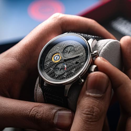 Image of AVI-8 Men's 43.5mm Hawker Hurricane Classic Chronograph Watch with Leather Strap AV-4011