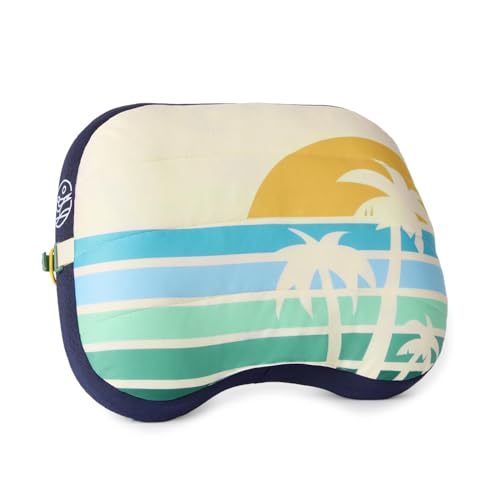 Ballast Beach Pillow – Comfy, Durable & Compact, Stays Put on Windy Beaches with Patented Sand Pouch, Inflatable Pillow for Beaches, Pools, Camping, Festivals and Travel (Retro Palm)