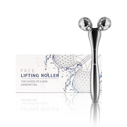 SZMDLX 3D-Gesichtsmassagegerät,Face Massager, Gesichtsroller, 3D Gesicht Roller Massage Gesichtslifting Massager,Straffer, Anti-Falten, Muskelentspannung, 360° Rotationsmassageroller (Gewehr Grau)
