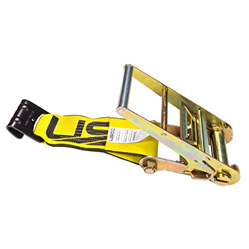 US Cargo Control 4 Inch x 11 Inch Fixed End (5-Pack), Zinc-Coated Ratchet and Black Flat Hook, 5,400 lbs Working Load Limit, 4 Inch Ratchet Strap Fixed Ends for Flatbed Trailers and Trucks