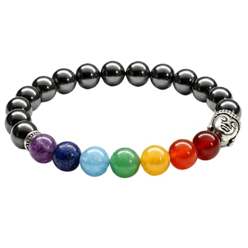 Image of Young & Forever Spiritual Master Collection: 7 Chakra Healing Crystal & Natural Stone Bead Bracelet for Men & Women - Reiki, Yoga, Meditation & Stress Relief Energy Jewelry