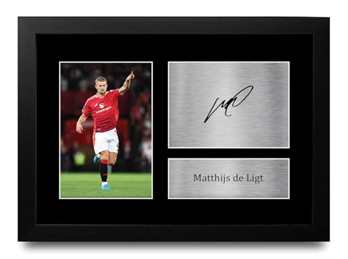 Matthijs de Ligt Poster Encadré A4 Football Idée Cadeau Anniversaire