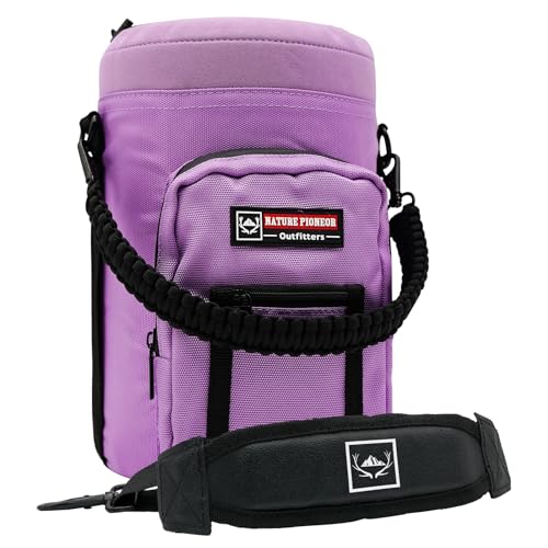 Image of NATURE PIONEOR Neoprene Insulated Water Bottle Holder with Shoulder Strap for Half Gallon 64OZ / One Gallon 128OZ Sports Water Jugs Bottles, Carrier /Pouch Sleeve for Outdoor Camping, Hiking, Fishing