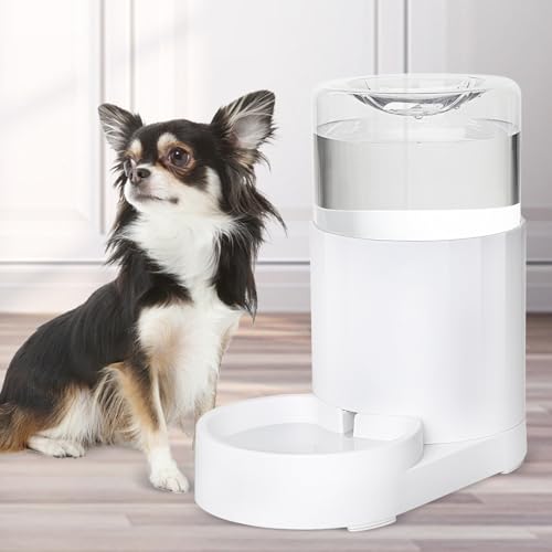 RIZZARI Automatic Pet Waterer, 3L Gravity Water Dispenser, 100% BPA-Free, Large Capacity Water Feeder for Cats and Small and Medium-Sized Dogs (3L,with Filter)