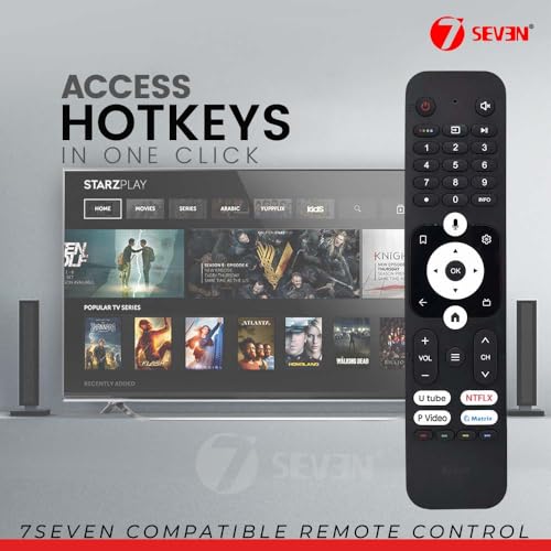 Image of 7SEVEN Compatible with Haier Tv Remote Original HTR-U31 Model Suitable for Smart Android 4K Led QLED FHD UHD Television with Voice Command - Pairing Must