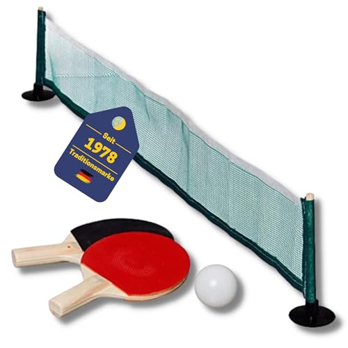 Best Sporting Mini Tischtennis Set I Inkl. 2 Mini Tischtennisschläger, Tischtennisball & Tischtennis-Netz I Tischtennisnetz für jeden Tisch