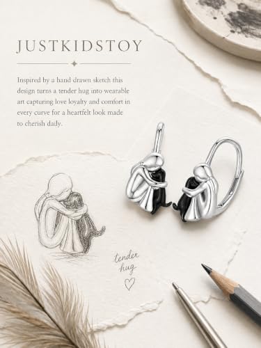 Image of 925 Sterling Silver Dog Earrings Cute Animal Puppy Stud Earrings Dog Jewelry Gifts for Women Girls Pet Lover Hypoallergenic Earrings for Sensitive Ears