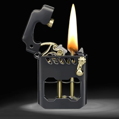 Encendedor Vintage Trench Metal Rocker Kerosene Negro