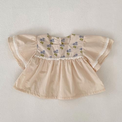 HOOLCHEAN Baby Infant Girls Summer Bubble Short Sleeve Ruffled Tops and Shorts Outfit3