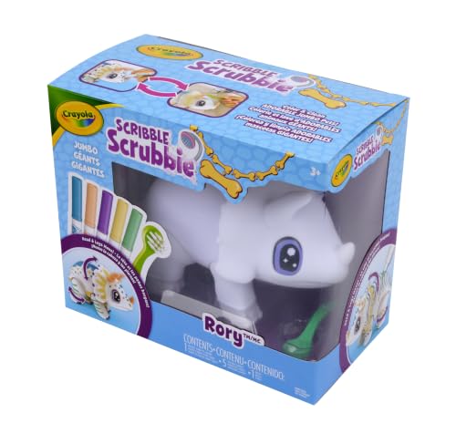 Image of Crayola Jumbo (6 inch) Scribble Scrubbie Pets, Rory the Dino, Posable Kids Toy, Customizable Toy, Gift