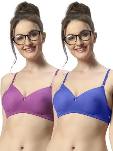 Image of Sonari 007 Wire Free Padded Bra | Medium Padding for Support, Medium Coverage, Soft Cotton Polyester Material, Adjustable Straps with Hook & Eye Closure, Wash Only