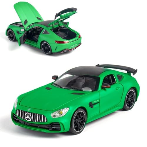Image of Invite Enterprise Exquisite Car Model 1:24 Mrcedes Benz Amg Gtr Toy Cars Model Car, Zinc Alloy Pull Back Toy Car With Sound And Light For Kids Boy Girl Gift (1:24 Amg Gtr - Green)