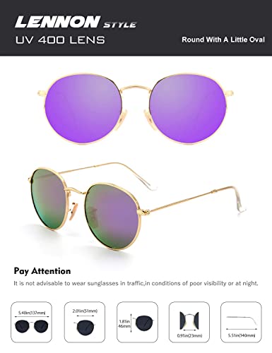 Image of CGID Retro Round Polarized Sunglasses Men Womens Circle Hippie Shades E01