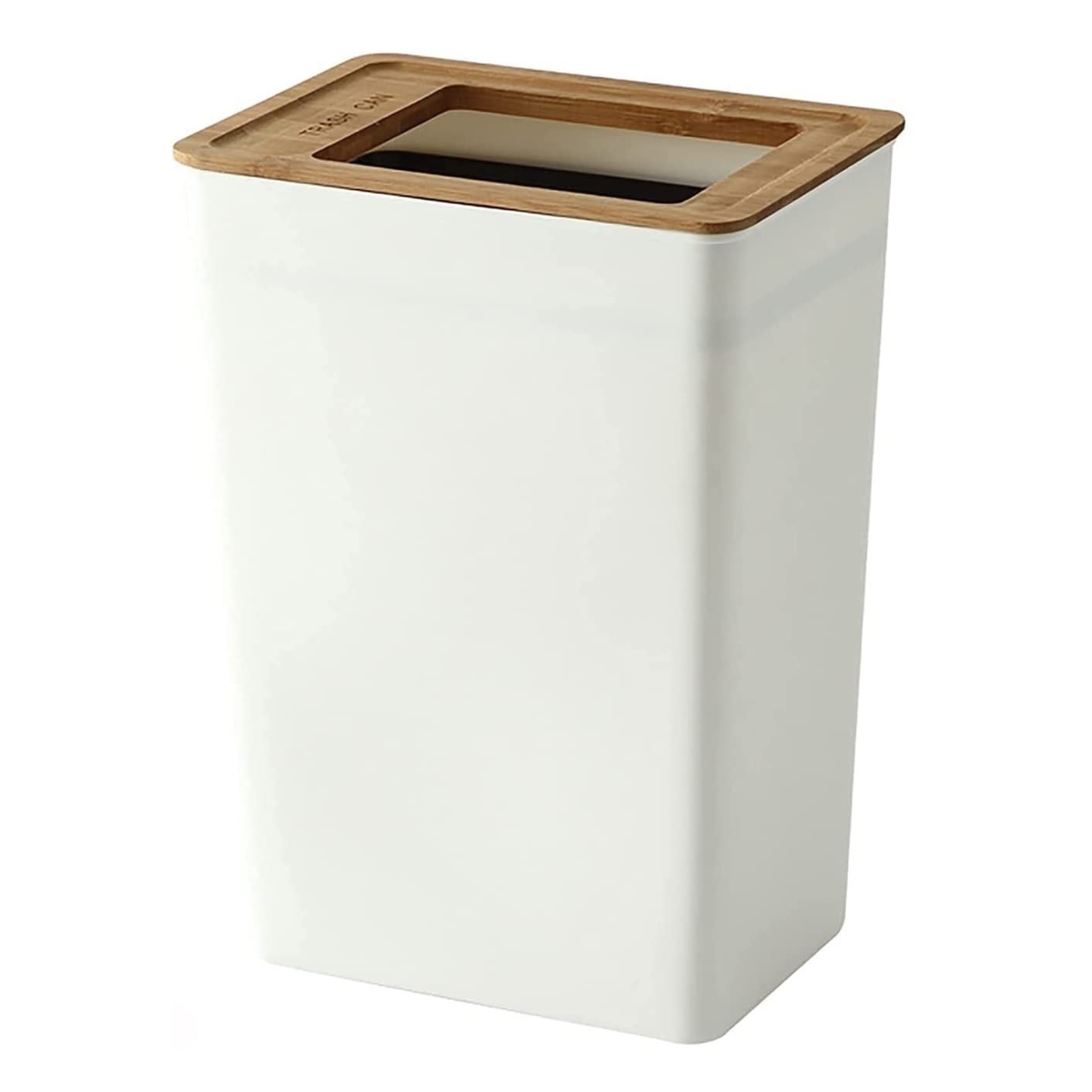 Pattumiera – Design moderno Pattumiera In Plastica Con Coperchio In Legno In Pattumiera Multipat