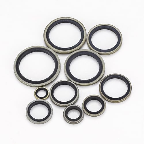 qxayxa 160 Pcs Drain Plug Gaskets, M6-M24 Bonded Sealing Washer Assortment Kit, Metal Rubber Sealing Oil Rings - Image 3