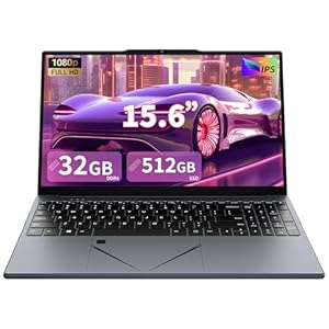 Laptop de 15.6 pulgadas, procesador Ryzen 5 3500U (hasta 3.7 GHz), procesador de cuatro núcleos de 32 GB DDR4 de RAM, SSD NVMe de 512 GB, portátil con panel táctil ajustable, interruptor de