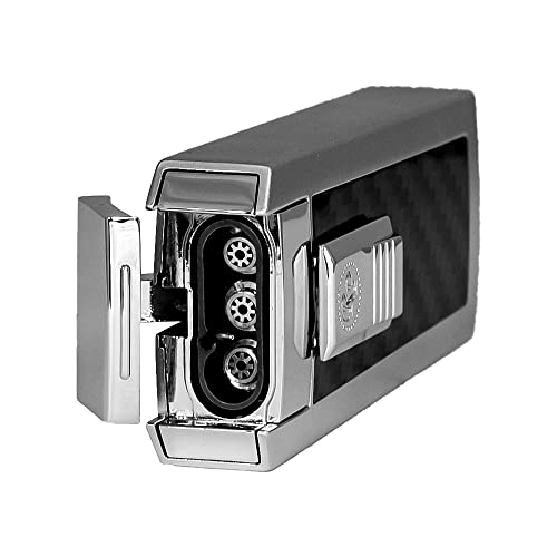 Encendedor Rocky Patel CFO Triple Antorcha Plata y Negro miniatura 2
