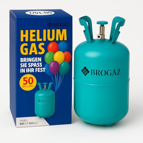 Bombona de hélio para 50 balões – gás de hélio de recarga, fácil de usar, ideal para festas e eventos (balões não incluídos)