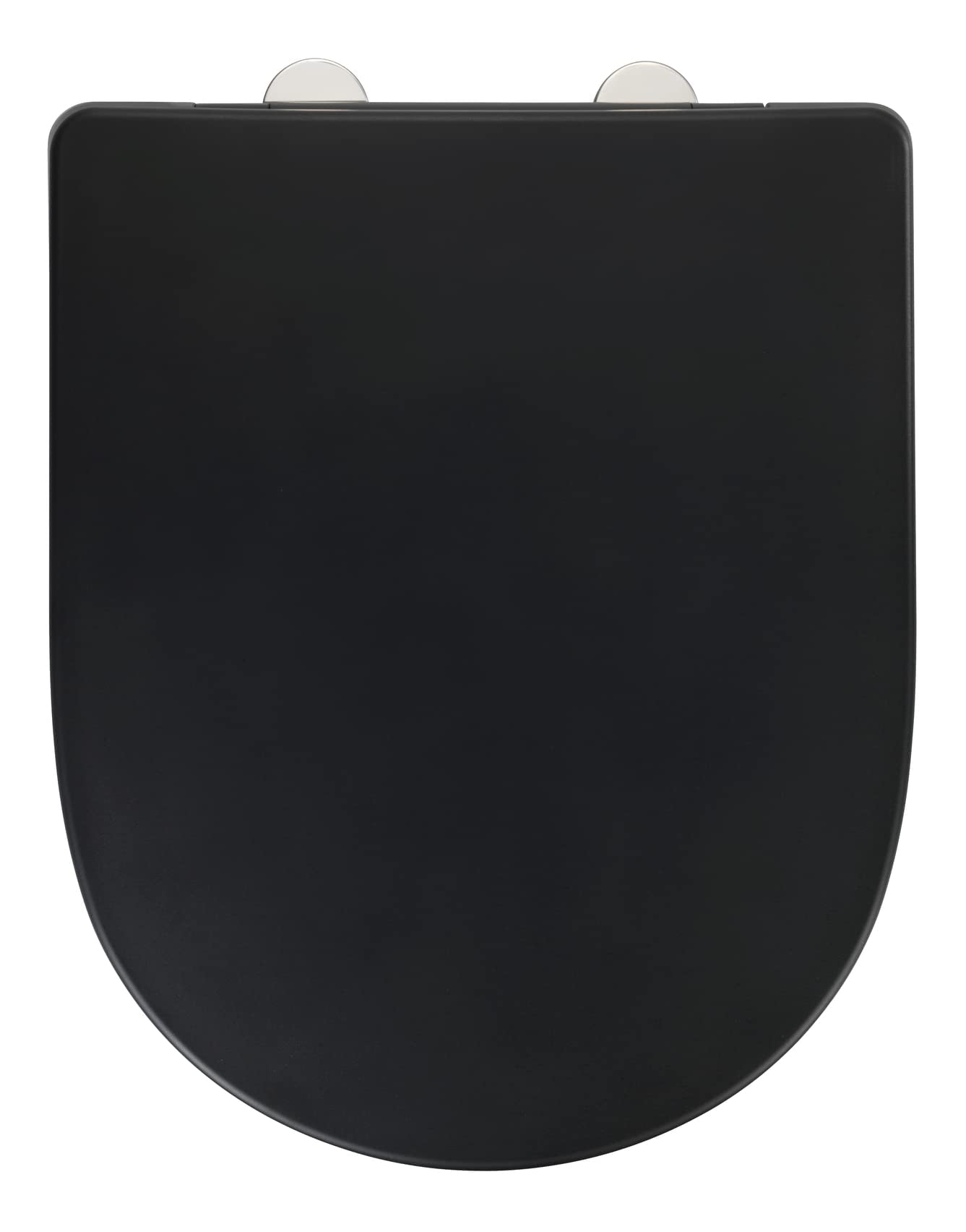 WENKO WC-Sitz Exclusive Nr. 3, Toilettensitz mit Absenkautomatik, passend für Villeroy & Boch O.novo und handelsübliche Keramiken, WC-Deckel aus antibakteriellem Duroplast, 36,5 x 45 cm, Schwarz