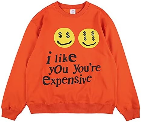 Arnodefrance i like you you're expensive Sweatshirt Hip Hop Letter Printing Crew Neck Pullover For Men And Women