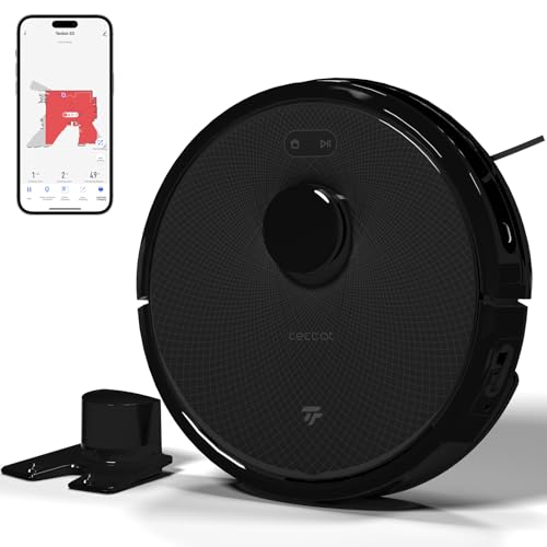 TECBOT S3 PRO Robotic Vacuum Cleaner and mop, LiDAR Navigation, 150mins Runtime&4,000Pa Suction, Automatic Charging Robot Vacuum Cleaner, WiFi,App,Alexa, Ideal for Hard Floor, Pet Hair,Black
