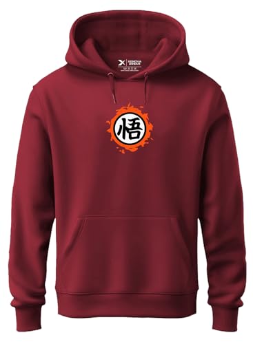 Image of XENOVAURBAN Anime Hoodie | Unisex Fit Cotton Fleece | Graphic Printed Pullover Hooded Sweatshirt - HOPU-FB-DBZ-MRN-M