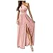 yuwo Robe sexy asymétrique pour femme avec col ajouré et taille haute, rose, S