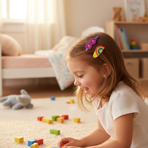 Set de 4 pinzas de silicón para niña multicolor miniatura 6
