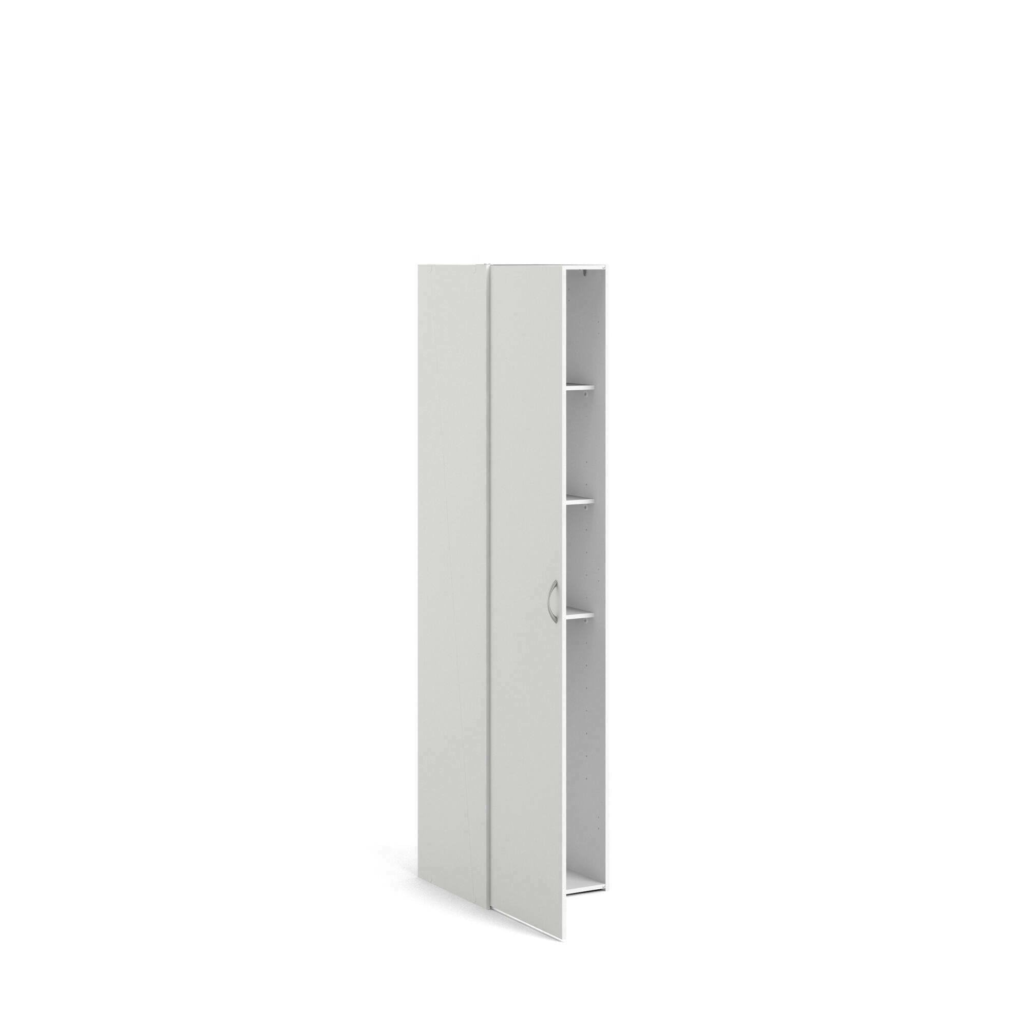 Dmora - Armadio multiuso 1 anta Odette, Mobile multifunzionale, Mobiletto scarpiera, Guardaroba porta scarpe, 39x41 h175 cm, Bianco