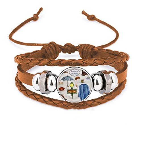 Bracelet en cuir orné d'un parapluie en édition artisanale luxe