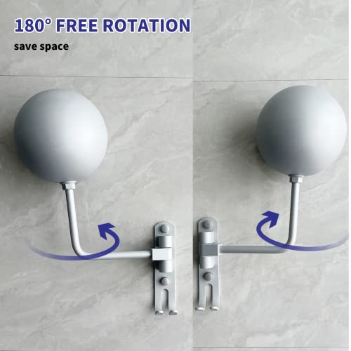 Dr.dj Helmet Rack, 2 Motorcycle Helmet Holder Wall Mount 180 Degree Rotation With 2 Hooks Motorcycle Accessories Helmet Hanger For Coats, Caps, Footbal Baseballs And Rugby Helmet Accessories (Silver) #TOP4