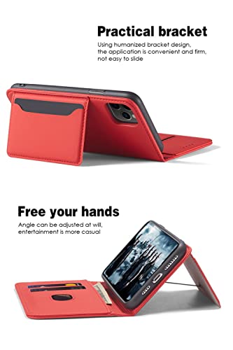 Housse iPhone 12 Mini rouge avec porte-carte intégré