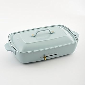 Amazon Bruno ブルーノ ホットプレート グランデ サイズ 本体 プレート3種 たこ焼き 平面 グリル 付き ブルーグレー Blue Gray おすすめ おしゃれ かわいい これ1台 蓋 ふた付き 温度調節 洗いやすい 4人 5人用 大型 大きいサイズ 多人数 ワイド 幅約50