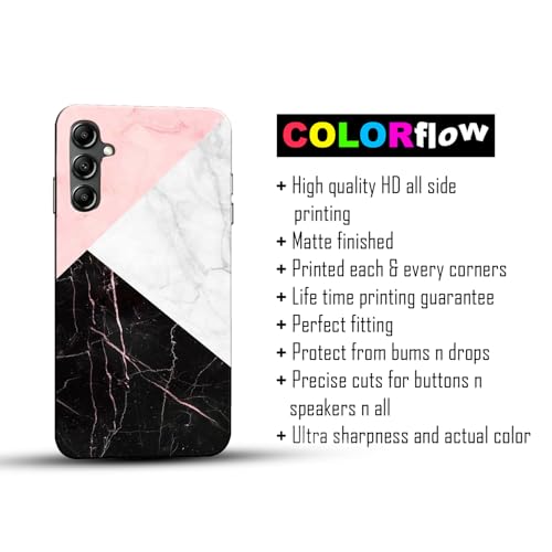 Image of COLORflow Back Cover Compatible with Samsung Galaxy A14 5G / 4G | Beautiful Black White Pink Marble | Designer Printed Hard CASE Bumper Back Cover Compatible with Samsung Galaxy A14 5G / 4G