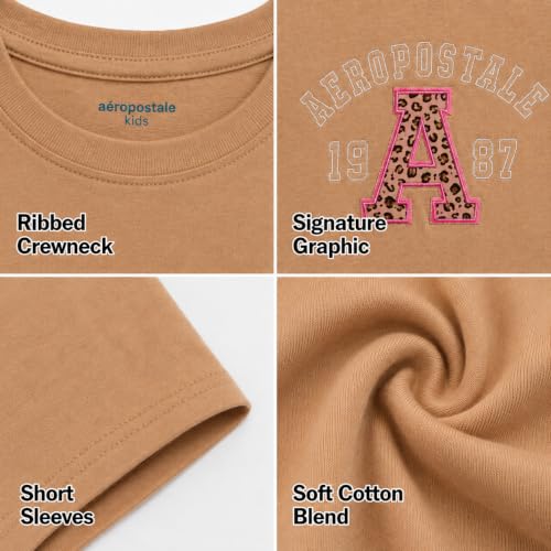 Image of Girls T-Shirts, Soft Cotton Blend Short Sleeve Crewneck Logo Tee (7-16) | Breathable Everyday Feel, Fun Graphic Personality, Pairs with Jeans, Skirts & Leggings for School, Play & Weekends