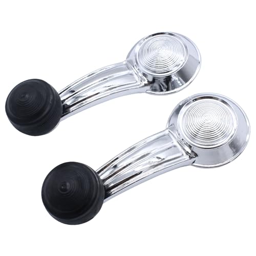 Image of 1 Pair Left and Right Door Window Crank Handle Chrome Plated Window Cranks Compatible with Cadillac Chevy Pontiac Olds Buick