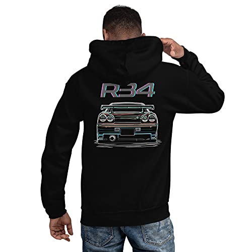 R34 GTR Rear View JDM Tuner Skyline GT-R Unisex Hoodie
