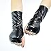 XCJIKUKE Women Gothic Black Leather Gloves Fingerless Punk Arm Warmers Y2k Gloves Cosplay Evening Party Halloween Costume