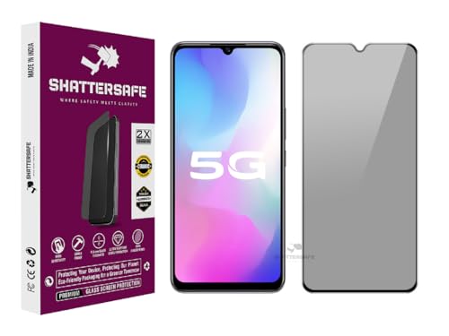 Image of Anti-Spy Privacy Tempered Glass Compatible For Vivo Y73s / Y73 / Vivo Y71T / T1 Pro / T1x / T1 44w [Pack of 1]. Anti-Scratch, Edge-to-Edge Protection With Easy Installation Kit.