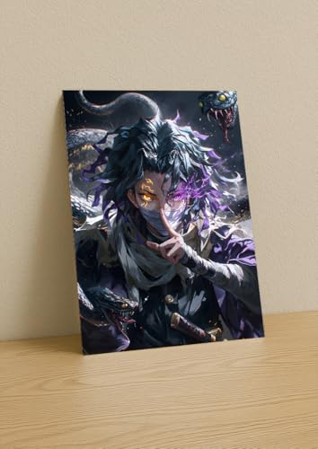 Image of NIJUKA Anime Printed A4 Size Metal sheet Poster For Home And Room Decoration | For Anime Art Fans Boys And Girls (Serpent brithing Hashira)