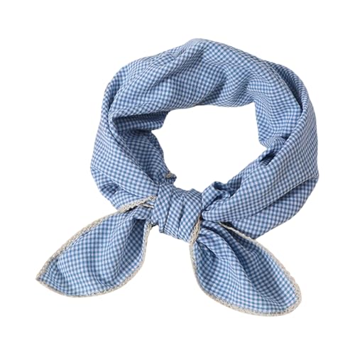 Blau Weiß Trachtentuch, 70 x 70cm Kariertes Halstuch, Oktoberfest-Kleidung Halstuch Kopftuch Armtuch, Baumwolle Quadrattuch, Trachten Accessoires...
