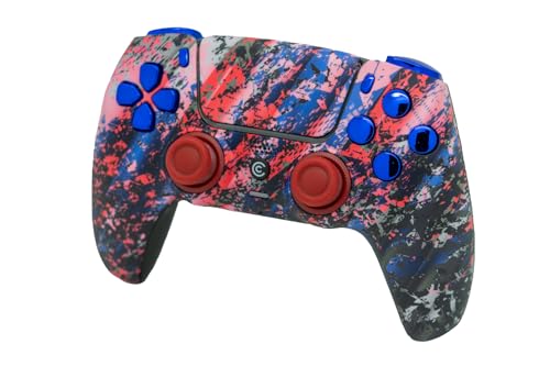 Image of Custom Controllerzz Custom Wireless Controller Compatible with PS5 - Multiple Designs Available (Glacier Burn & Blue Chrome)